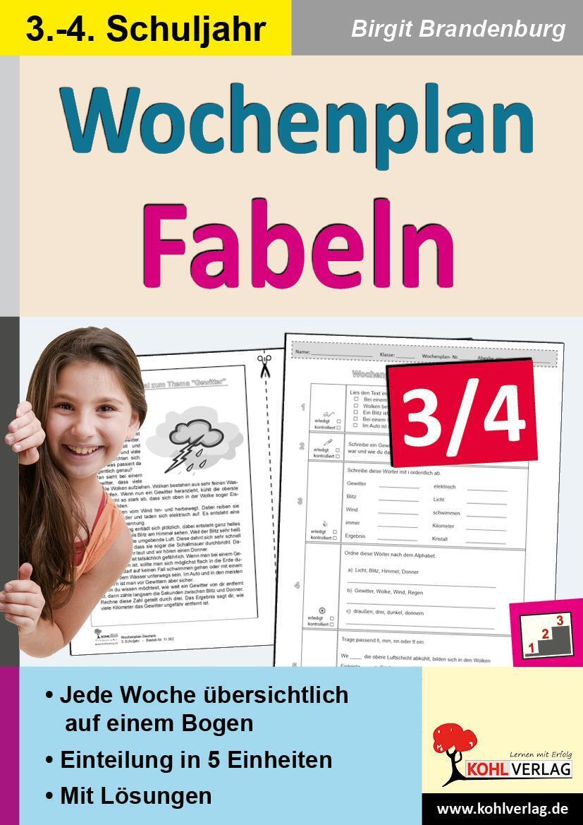 Thumbnail - Wochenplan Fabeln / Klasse 3-4 | Birgit Brandenburg | Taschenbuch |