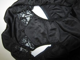 Vintage VANITY FAIR Mushroom Pillow Tab SATIN SHEER Floral Lace BIKINI PANTY 6 M
