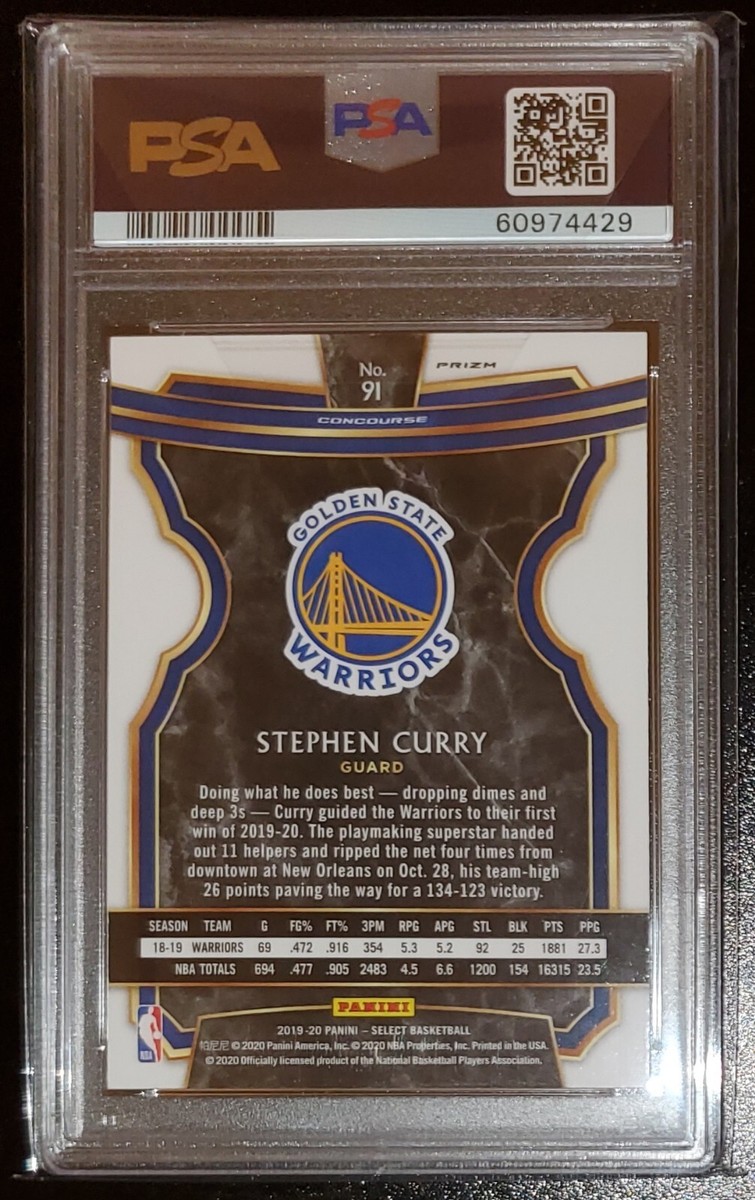STEPHEN CURRY 2019 Panini Select - Silver Prizm #91 PSA 9 | eBay