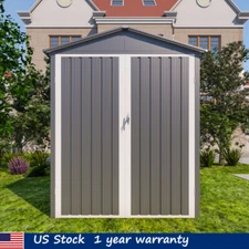 10FT x 5FT Outdoor Metal Storage Shed With Tracks & Vent Window Heavy Duty Sheds