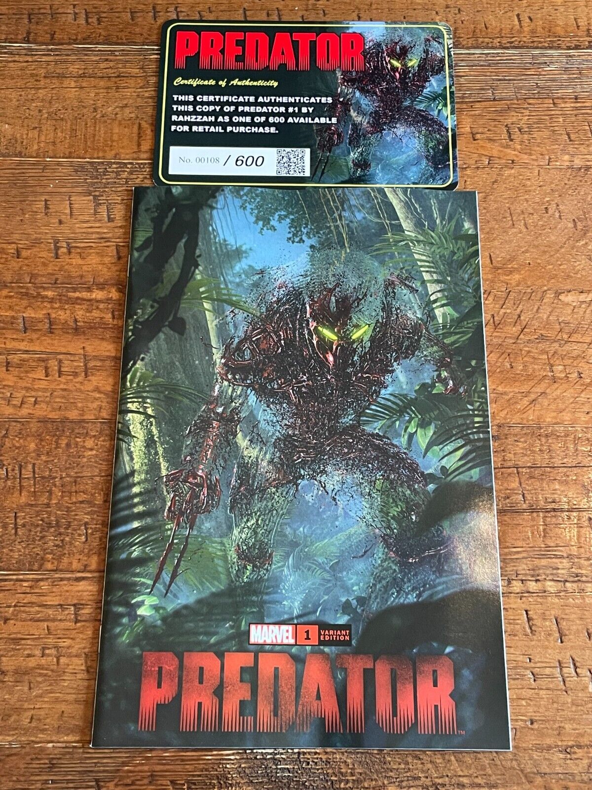 PREDATOR 1 RAHZZAH EXCLUSIVE VARIANT SPIDER-MAN LIMITED TO 600 W/ COA RED HOT!