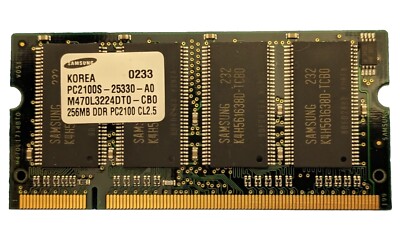 Laptop Maxdata Eco 3000X DDR RAM 256MB PC2100 CL2.5 266 M470L3224DT0-CB0