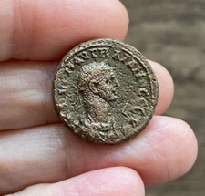 ROMAN. VABALATHUS WITH AURELIAN (270-271 A.D). BILLON TETRADRACHM OF ALEXANDRIA.