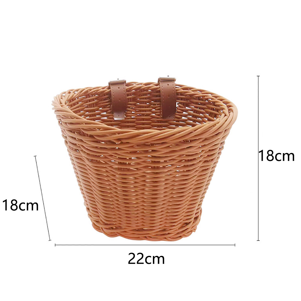 Bike Bag Hand-Woven Bicycle Basket, Vintage Wicker Bike Basket