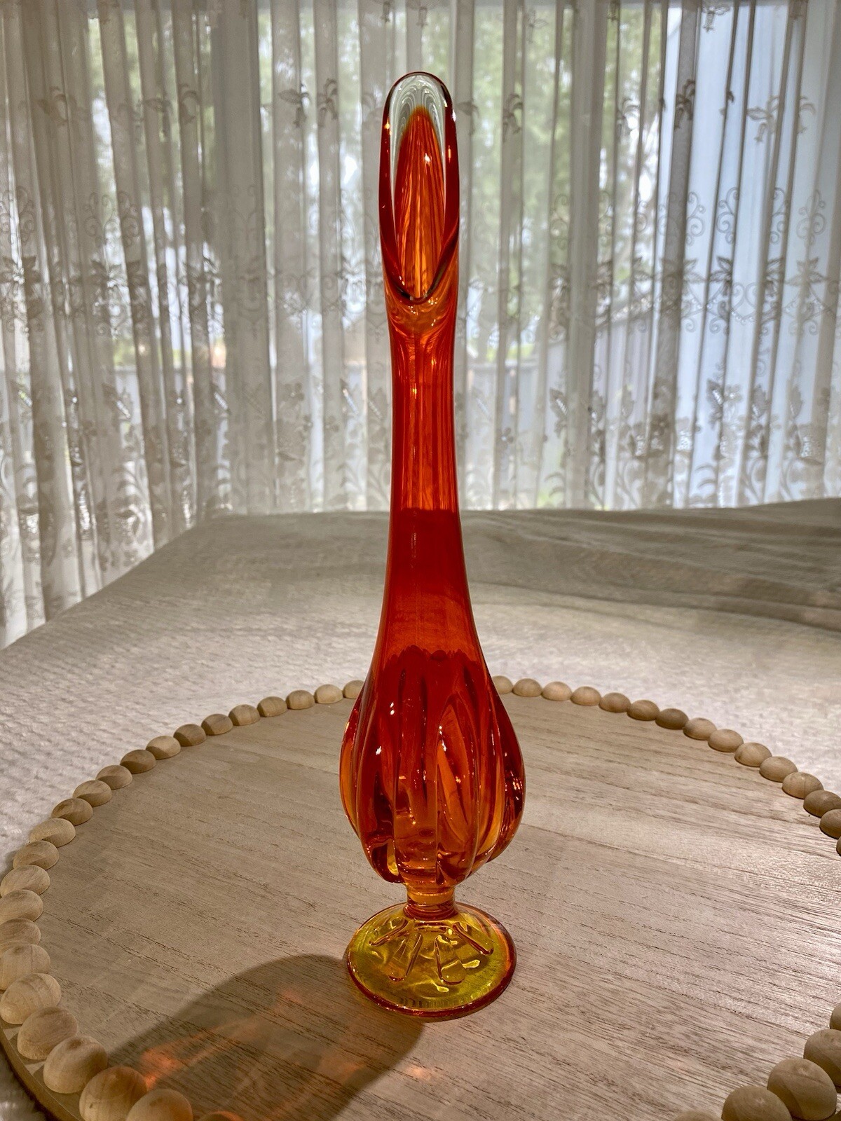 VIKING GLASS - UV Glow - Vintage - Handmade Amberina 12