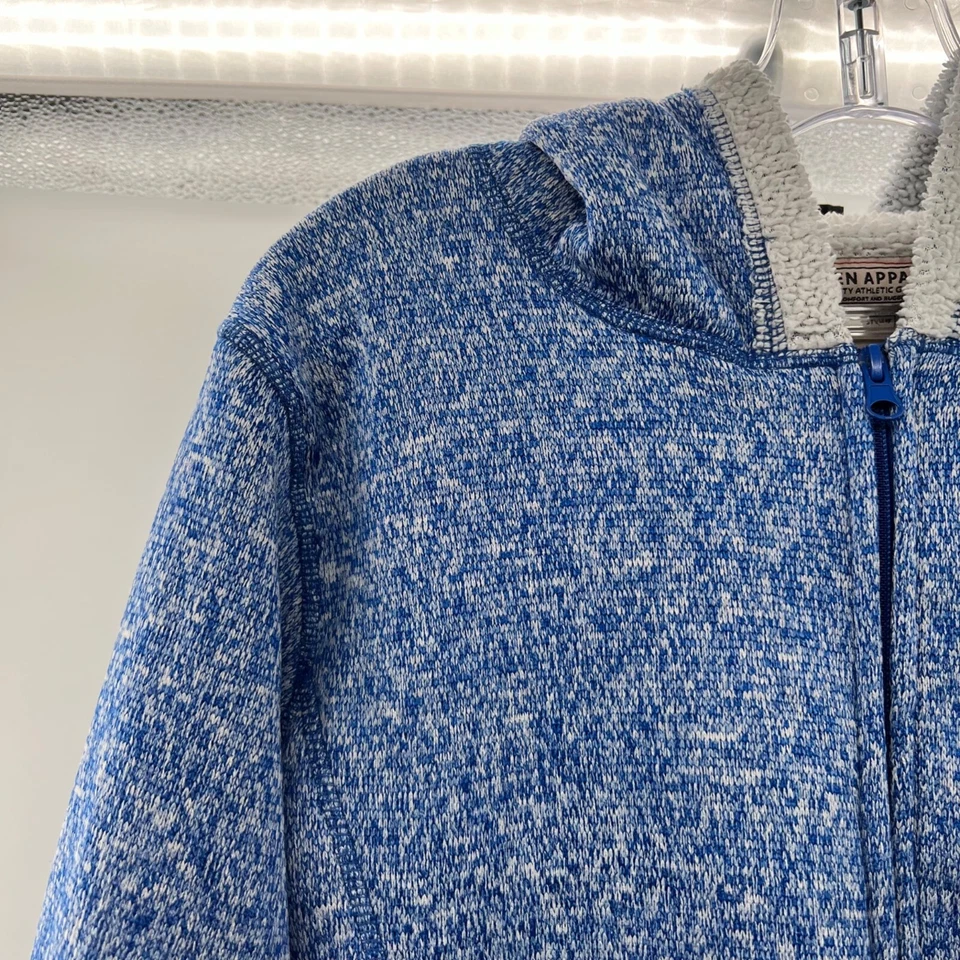 Sudadera con capucha Seven Apparel para mujer cremallera completa azul/blanco talla mediana bolsillos medianos Foto 3 de 4