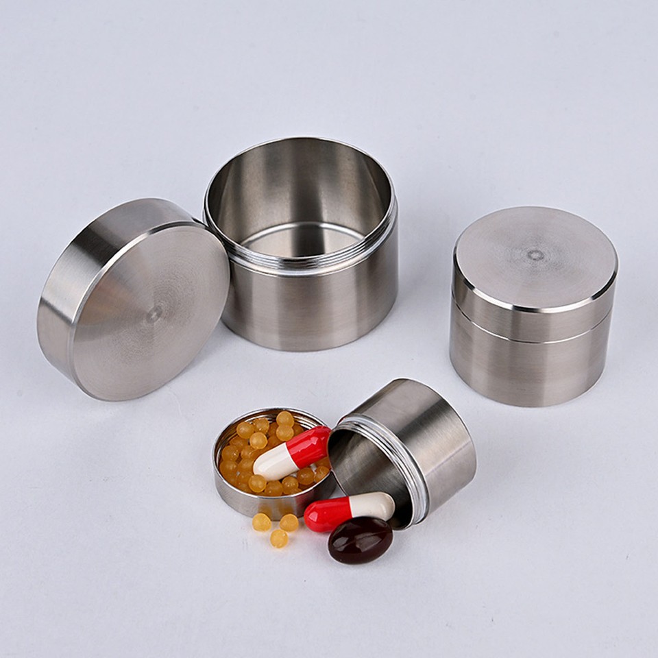 Waterproof Pill Box Medicine Case Seal Container Capsule Stainless