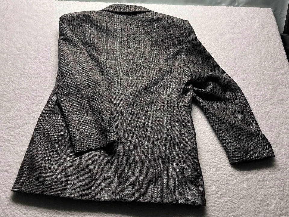 John Henry Tweed Wool Sport Coat Blazer Jacket Size 40S Double Breasted - Image 3 of 4