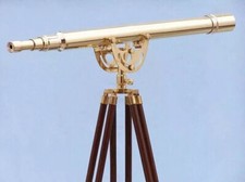 New Nautical Floor Standing Brass 39 Inch Telescope With Wooden Tripod Gift