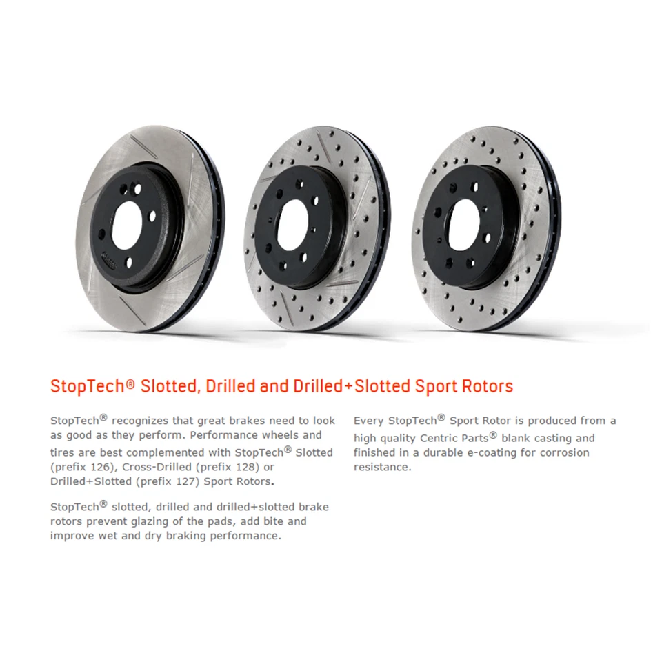 StopTech Sport Slotted Disc Brake Rotor Front Left For Honda City, Acura Integra - Image 2 of 4