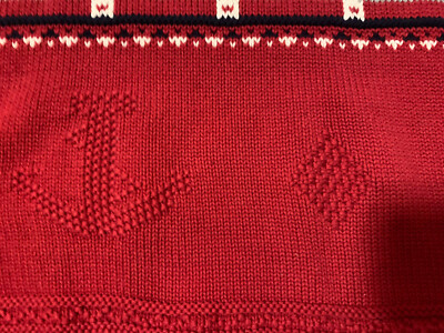 Vintage 90s Nautica Mens XL Hand Knit Patchwork Chunky Cotton