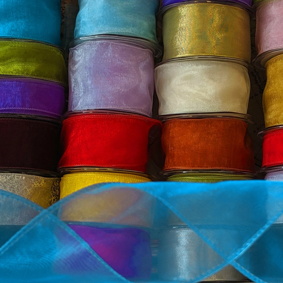 5/8 Sheer Organza Ribbon w/ Satin & Metallic Edges (25 Yds