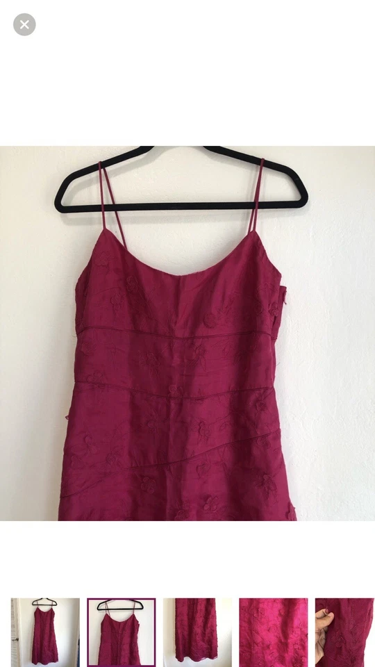 Vintage Nicole Miller Fairycore midi dress 3d floral size 8 Wedding Guest - Image 2 of 4