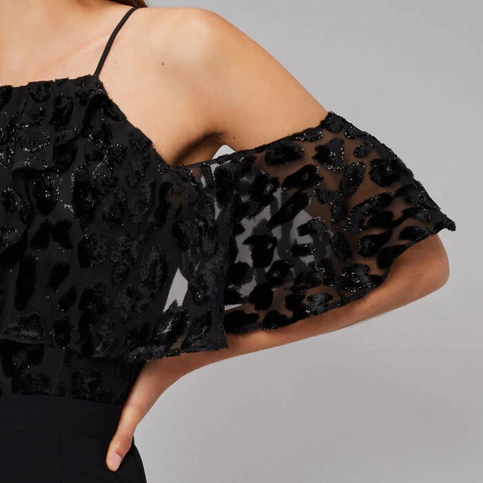 100% GENUINE COAST JONA BURNOUT JUMPSUIT SIZE 8 RRP £129/€179 CHRISTMAS PARTY - Image 4 of 4