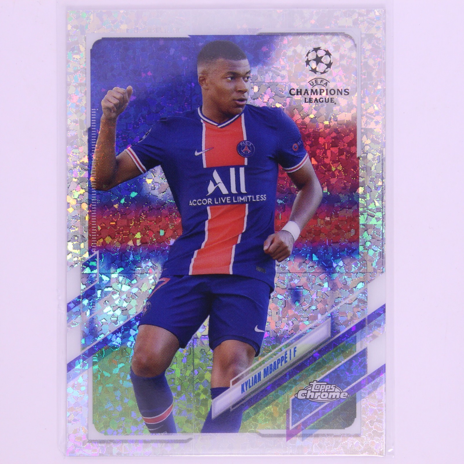 2020-21 Topps Chrome UEFA Champions League Speckle Refractors #95 Kylian Mbappe