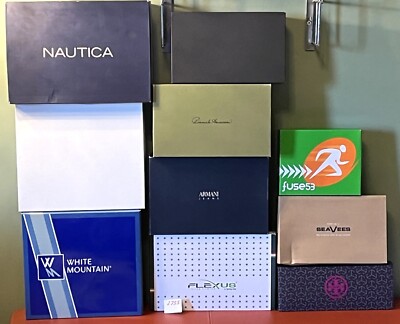 10 EMPTY Replacement Shoe Sneaker Boxes: Armani Jeans, Nautica, Flexus NO Shoes