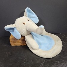 Elephant Baby Security Blanket Lovey Plush SL Home Fashions Blue Tan Soft 11"