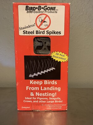 Bird-B-Gone Six 1 Foot Bird Repelling Stainless Steel Spikes For Larger Birds