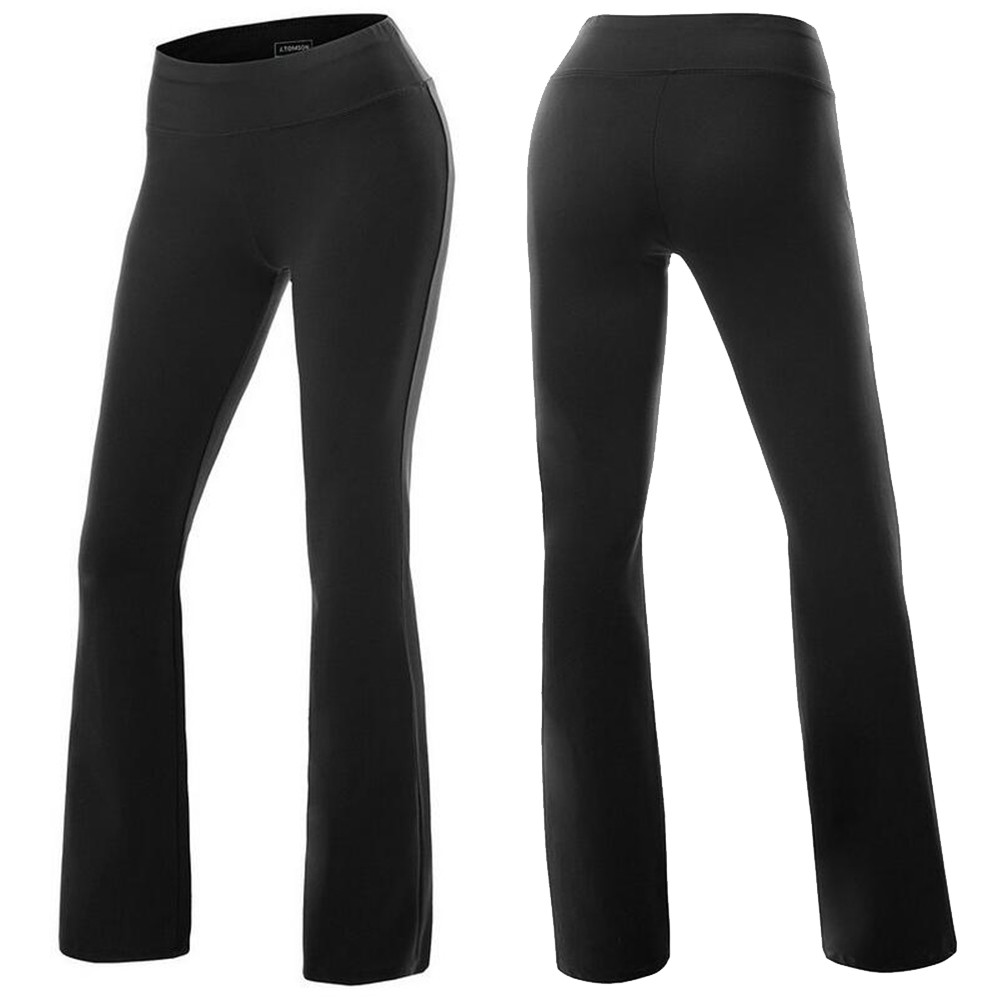 Women High Waist Foldover Yoga Pants Bootcut Flare Wide Leg Leggings
