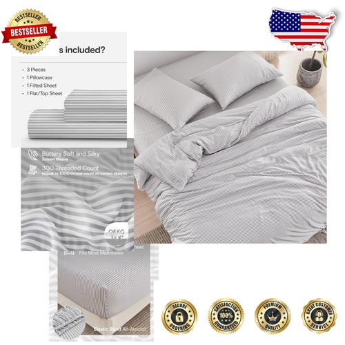 Deep Pocket Cooling Bamboo Sheet Set Twin XL - Exceptional Softness & Breathable