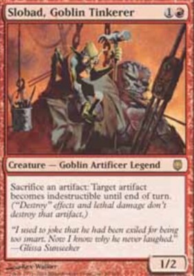 Japanese Slobad, Goblin Tinkerer ~ Lightly Played Darksteel Foreign Stock Image 