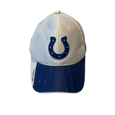 Indianapolis Colts Reebok NFL Equipment Flex Fitted Hat Cap White Blue Polyester