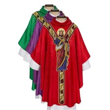 Ornate Christ the King Cowl Collar Chasuble Stole Church Vestment Set 51 In