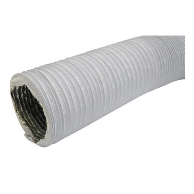 Weißer mehrlagiger flexibler Kanalschlauch 125mm / 1m PVC Draht verstärkt Entlüftungsrohr