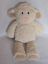 MARY MEYER 14" Plush LAMB Sheep White Ivory Tan Ears Pink Nose Soft Stuffed Baby