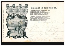 Poetry postcard Winkender Wanderer, poem heute divorce ich, heute wandr ich., 1901