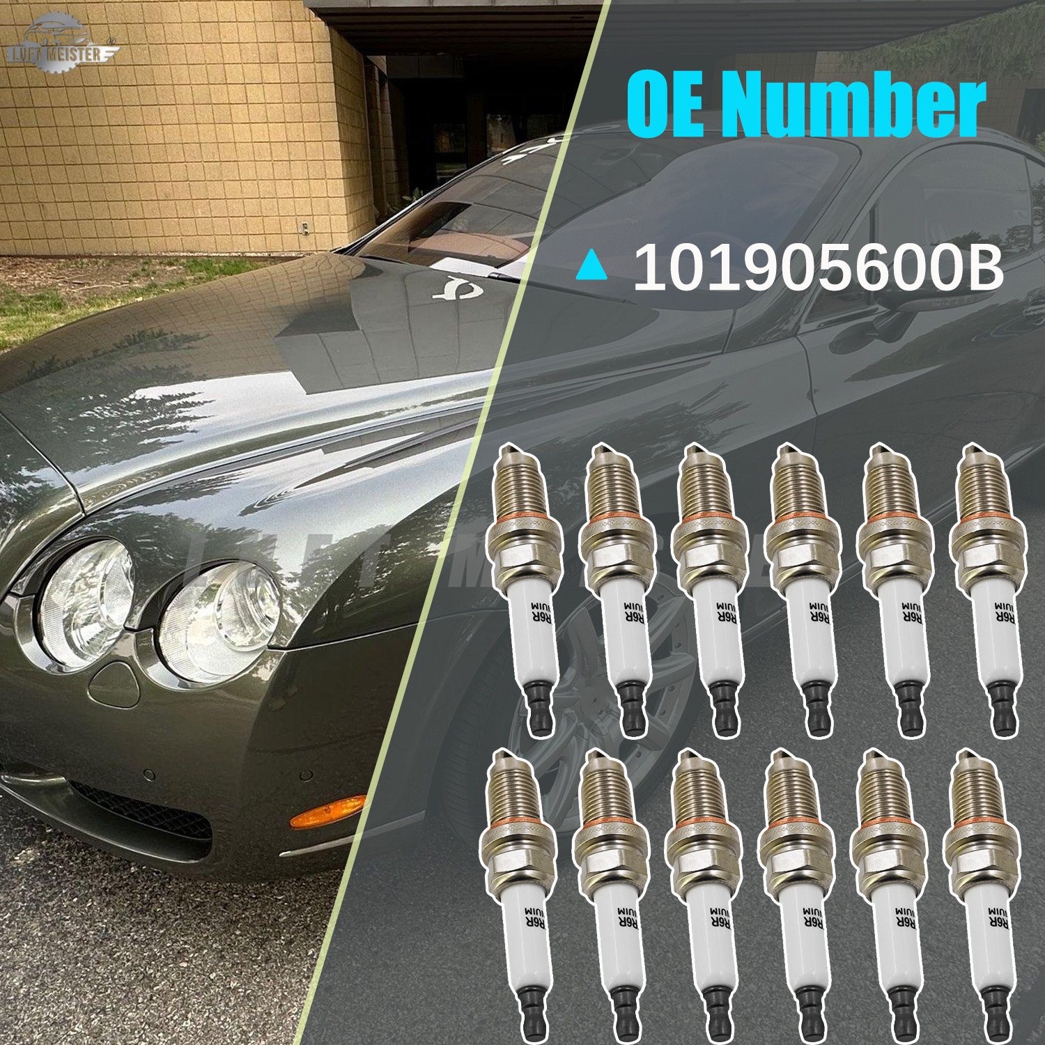 12 PCS Spark Plug 101905600B Fit 2004-10 Bentley Continental Gt Gtc Flying Spur