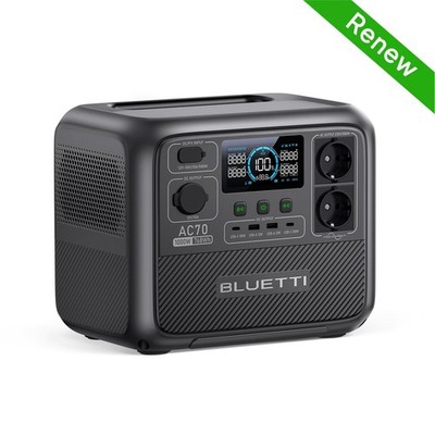 BLUETTI AC70 Powerstation 1000W Stromerzeuger Solargenerator 768Wh Solarspeicher