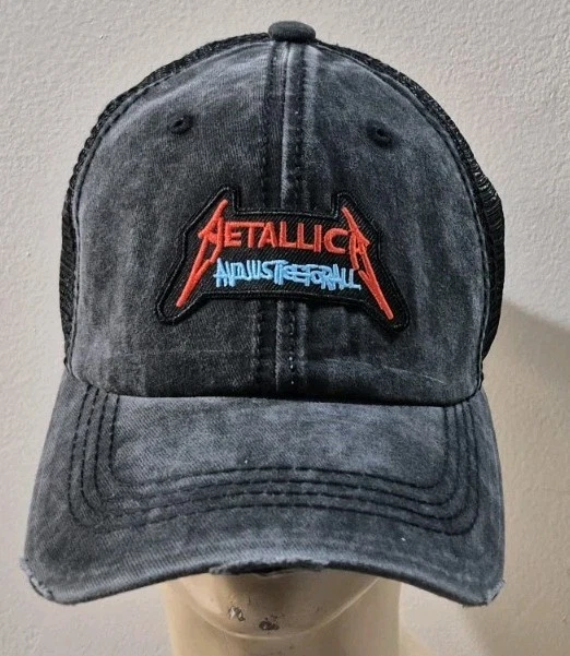 Metallica Trucker Hat Distressed Cap Black Mesh METALLICA JUSTICE FOR ALL HAT
