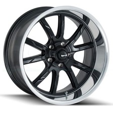17x8 Black Machined Lip Wheels Ridler 650 5x114.3 0 Set Of 4 83.82