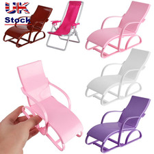 Bench Doll Beach Chair Dollhouse Furniture Toy Accessories Foldable Deckchair