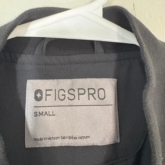 Figs FIGSPRO Jacket Womens Small Black Bomber Zip Front Scrub Coat Nylon - Image 3 of 4