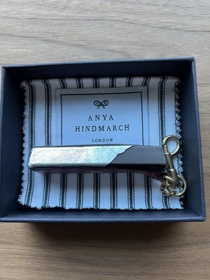 Anya Hindmarch Kit Kat Kitkat Charm Keychain Red Leather Bag Charm