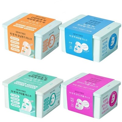 Dewytree Pick and Quick 30pcs Mask Sheet Moisture Full, Refreshing Aqua, Calming