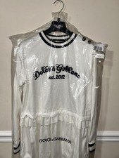 Dolce & Gabbana White Logo Print Long Sleeve Girls Dress