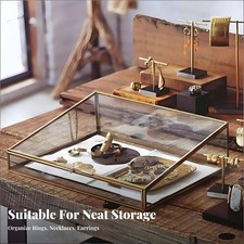 Trapezförmige Glasvitrine Transparent Schmuckkästchen Stabile Konstruktion