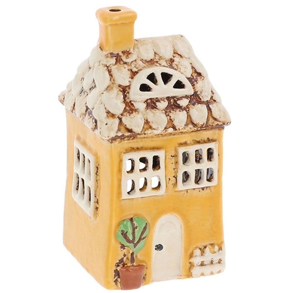 Village Pottery Small Yellow Garden House Tealight Holder 350065