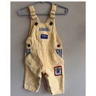 Vintage OshKosh B’Gosh Baby Overalls 12M Made in USA Yellow Stripe Patch Rare