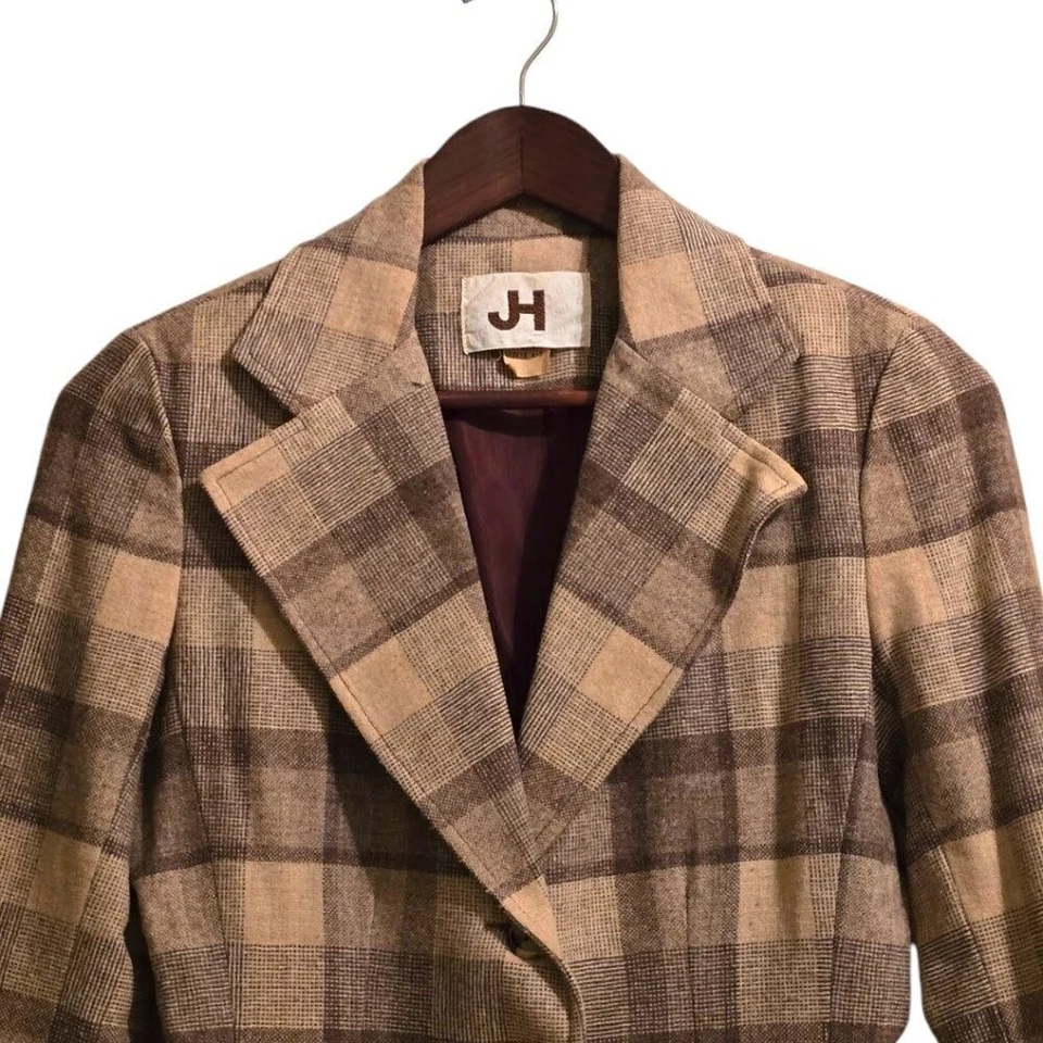 Blazer JH Collectibles Vintage Lana Cuadros Pecho Único Talla 4 Foto 3 de 4