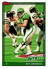 1991 Topps #466 Jeff Criswell New York Jets Football Card