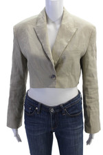 Zara Womens Single Button Pointed Lapel Cropp...