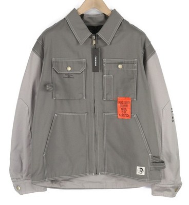 DIESEL J-Howe-LS Herren Jacke L grau Full Zip Hals gefüttert UVP450 *