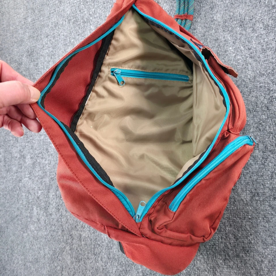 Kavu Rope Sling Bag Burnt Orange Teal Rope Strap Outdoor Travel Crossbody Casual - Image 4 of 4