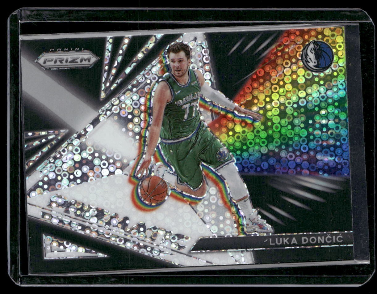 2021-22 Panini Prizm #27 Luka Doncic Prizmatic Prizms Hyper Disco