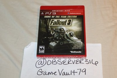 Fallout 3 -- Game of the Year Edition (Sony PlayStation 3, 2009) PS3 NEW GOTY