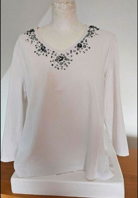 Shirt von Basler Gr. 46, offwhite